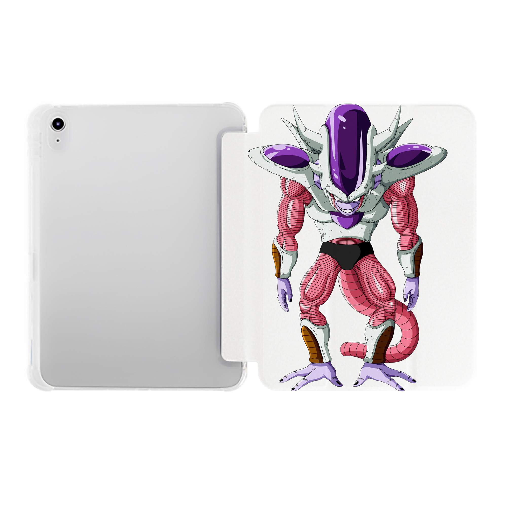（画像用） ドラゴンボール フリーザ DRAGON BALL Frieza IPad ケース ペン収納付き 三つ折りスタンド PUレザー×シリコン 対応機種9.5/10.5/10.9インチ